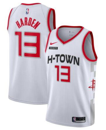 2020 Men Houston Rockets 13 Harden white city edition Game NBA Nike Jerseys